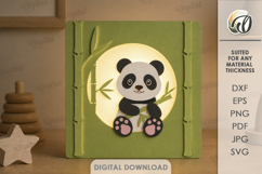 3D Kids Night Lamp Laser Cut. Night Light. Panda SVG Product Image 1
