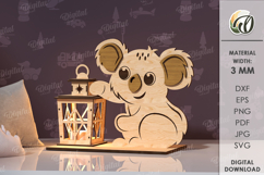 Kids Nignt Lantern Laser Cut. Koala SVG Product Image 1