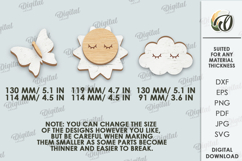 3D Kids nursery wall decor Bundle Laser Cut. Kids room decor Product Image 3