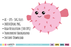 Marine animals clipart graphics for kids crafts