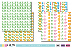 Cute marine animal scrapbook paper pack