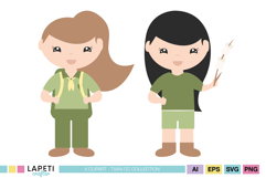 Outdoor adventure clipart for summer camp documentation