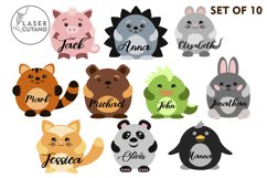 Kids Panel Animals Set Of 10 Signs Cut Design Custom Name Product Image 4