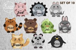 Kids Panel Animals Set Of 10 Signs Cut Design Custom Name Product Image 11