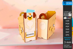 Kids Paper Storage Box Laser Cut | Book Tray | Child Design Product Image 1