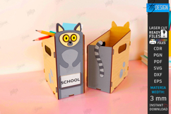 Kids Paper Storage Box Laser Cut | Book Tray | Child Design Product Image 1