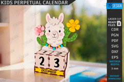 Kids Block Calendar Laser Cut|Calendar with Cubes|Kids Laser Product Image 1