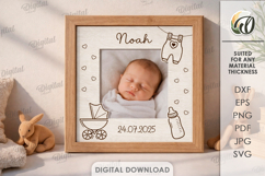 Kids Photo Frame Laser Cut. Picture Frame SVG Product Image 1