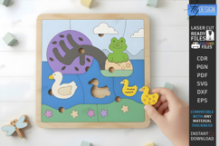 Kids Puzzle Game Laser Cut | Kids Laser | Montessori Toys Product Image 1