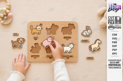 Toddler Wooden Matching Puzzle Laser Cut | Montessori Toys Product Image 1