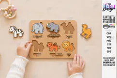 Toddler Wooden Matching Puzzle Laser Cut | Montessori Toys Product Image 1