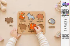 Toddler Wooden Matching Puzzle Laser Cut | Montessori Toys Product Image 1