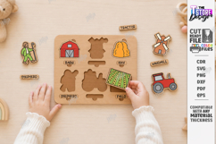 Toddler Wooden Matching Puzzle Laser Cut | Montessori Toys Product Image 1