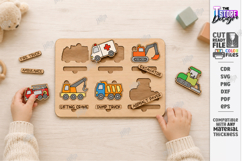 Toddler Wooden Matching Puzzle Laser Cut | Montessori Toys Product Image 1
