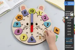 Kids Puzzle Clock Laser Cut | Kids Laser | Educational Toys Product Image 1