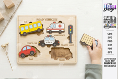 Wooden Kids Puzzle Laser Cut | Kids Laser | Road Vehicles Product Image 1