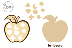 Wooden Apple Shape Sorter Toy - Kids Puzzle Laser Cut File Product Image 3