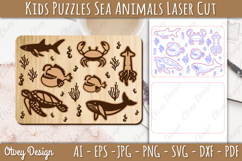 Kids Puzzles Sea Animals Lasercut | Wooden Montessor Product Image 2