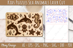 Kids Puzzles Sea Animals Lasercut | Wooden Montessor Product Image 2