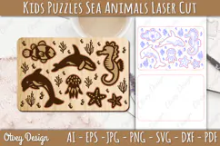 Kids Puzzles Sea Animals Lasercut | Wooden Montessor Product Image 2