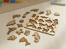 Kids Puzzles Sea Animals Lasercut | Wooden Montessor Product Image 2