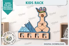 Kids Rack Laser Cut. Wooden Children's Coat Rack SVG Product Image 1