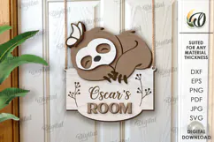 Kid's Room Decor Laser Cut. Baby Room Door Sign SVG Product Image 1