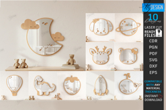 Kids Room Wall Mirror Laser Cut Bundle | Children's Room SVG Product Image 1