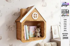 Kids Room Wall Shelf Laser Cut | Nursery Bookshelf Laser Cut Product Image 1