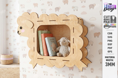 Kids Room Wall Shelf Laser Cut | Nursery Bookshelf Laser Cut Product Image 1
