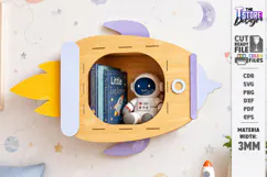 Kids Room Wall Shelf Laser Cut | Nursery Bookshelf Laser Cut Product Image 1