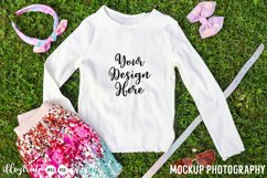 Girls T-Shirt Mockup Bundle | Kids White Shirt Bundle Product Image 4