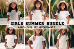 Girls Summer Themed Shirt Mockup Bundle Product Image 1