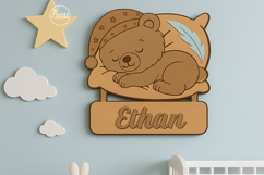 Personalized Sleeping Animals Kids Name Signs Set of 7 Product Image 4