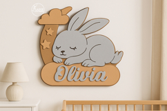 Personalized Sleeping Animals Kids Name Signs Set of 7 Product Image 5