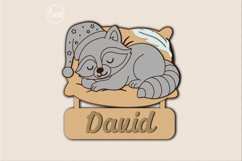 Personalized Sleeping Animals Kids Name Signs Set of 7 Product Image 7