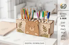 Kids Stationery Holder Laser Cut. Pencil Holder SVG Product Image 1