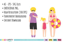 beach family design png