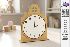 Kids Table Clock Laser Cut Bundle | Animal Shaped Clock SVG Product Image 4