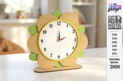 Kids Table Clock Laser Cut | Flower Shaped Clock| Kids Laser Product Image 1