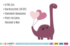 Printable Valentine dinosaur PNG images