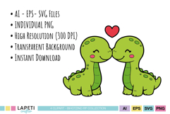 Valentine dinosaur PNG graphics for invitations