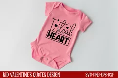 I steal heart SVG, Kids Valentine Svg Product Image 1