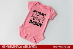 My heart belongs to daddy SVG, Kids Valentine Svg Product Image 1