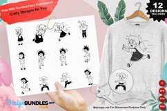 Kids With Terrified Face Expressions Clipart Set Product Image 1