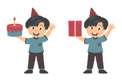 Cartoon Boy Celebrating Birthday Product Image 2