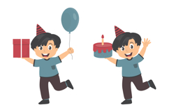 Cartoon Boy Celebrating Birthday Product Image 3