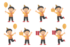 Cartoon Boy Celebrating Birthday Product Image 1