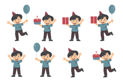 Cartoon Boy Celebrating Birthday Product Image 1
