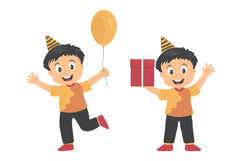 Cartoon Boy Celebrating Birthday Product Image 3